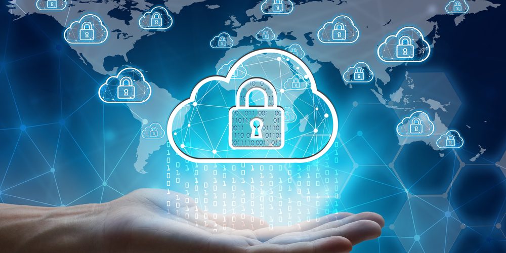 Hand,Holding,With,Virtual,Screen,Padlock,And,Cloud,Computing,Global