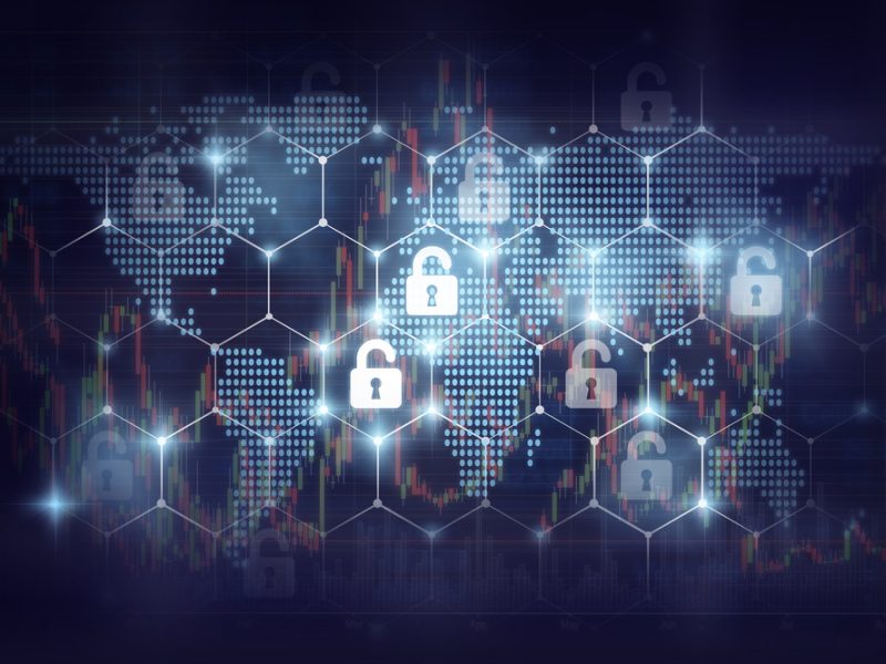 Security,Key,Lock,Icon,Digital,Display,Over,The,World,Map