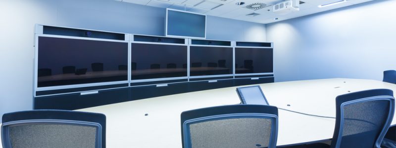 Teleconferencing,,Video,Conference,And,Telepresence,Business,Meeting,Room